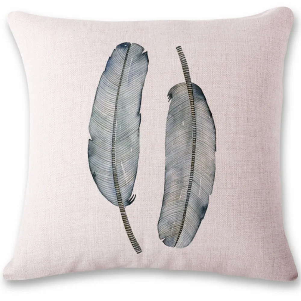 Simple Style Pillow Case Feather Cushion Cover Pack of 4, 18''x18''  (With or Without Inserts)