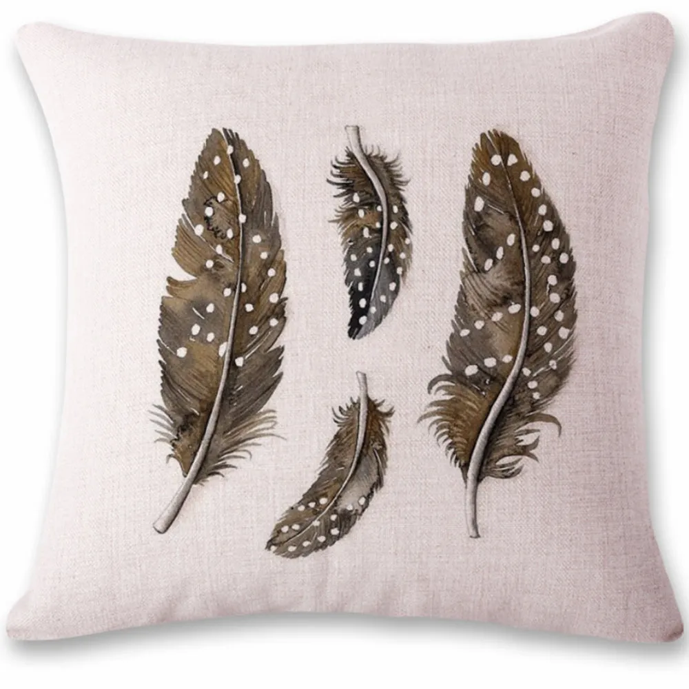 Simple Style Pillow Case Feather Cushion Cover Pack of 4, 18''x18''  (With or Without Inserts)