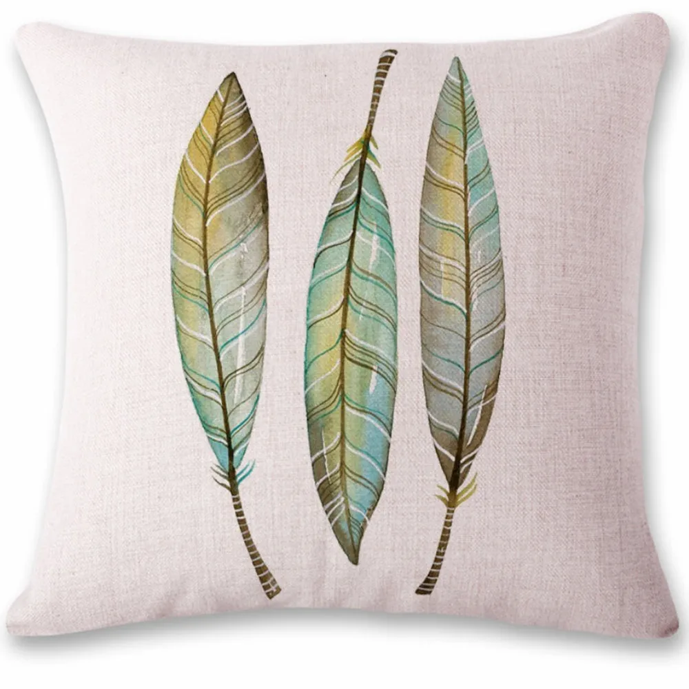 Simple Style Pillow Case Feather Cushion Cover Pack of 4, 18''x18''  (With or Without Inserts)