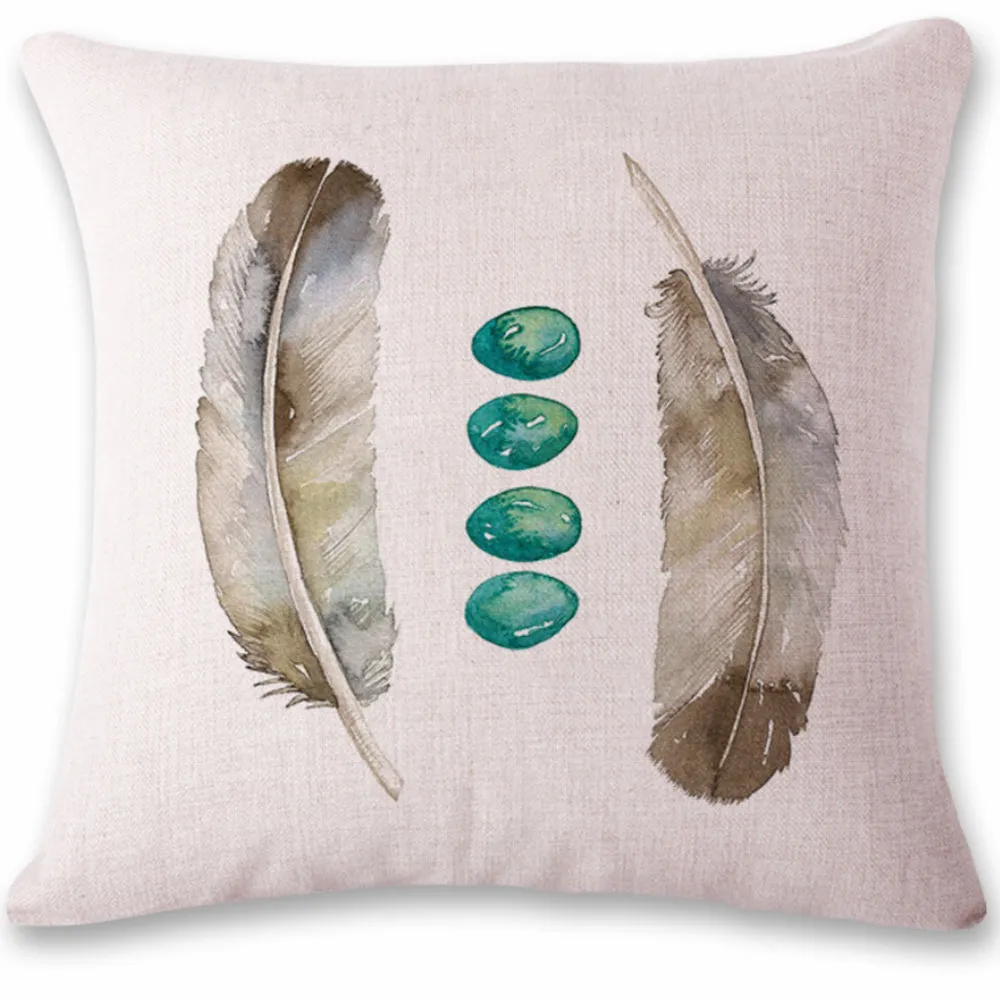 Simple Style Pillow Case Feather Cushion Cover Pack of 4, 18''x18''  (With or Without Inserts)