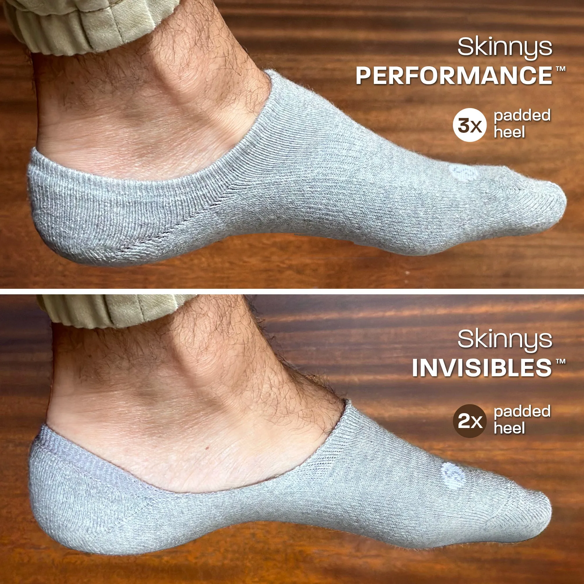 Skinnys Performance || Ultra-Thick No-Show Socks || Daily pack