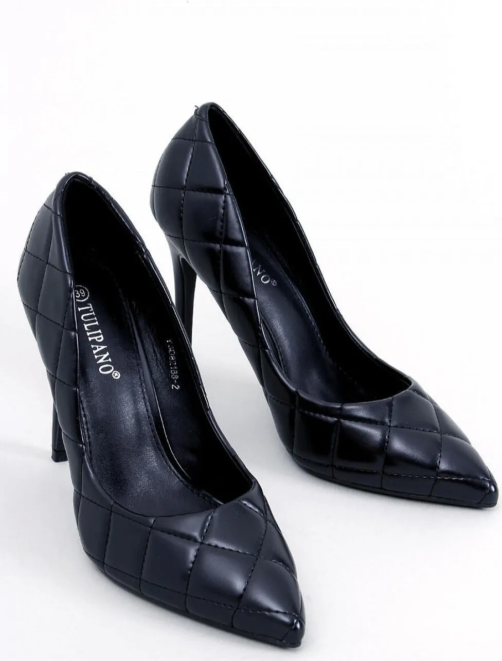 TEEK - Black Quilt Stitch Pumps