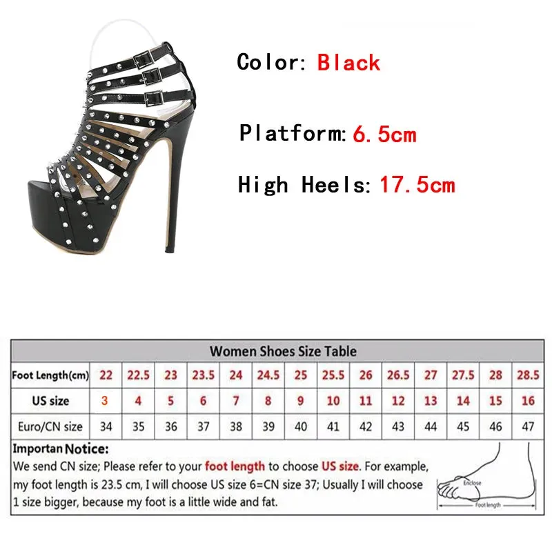 Trendy Black Fashion Rivet Peep Toe Heels