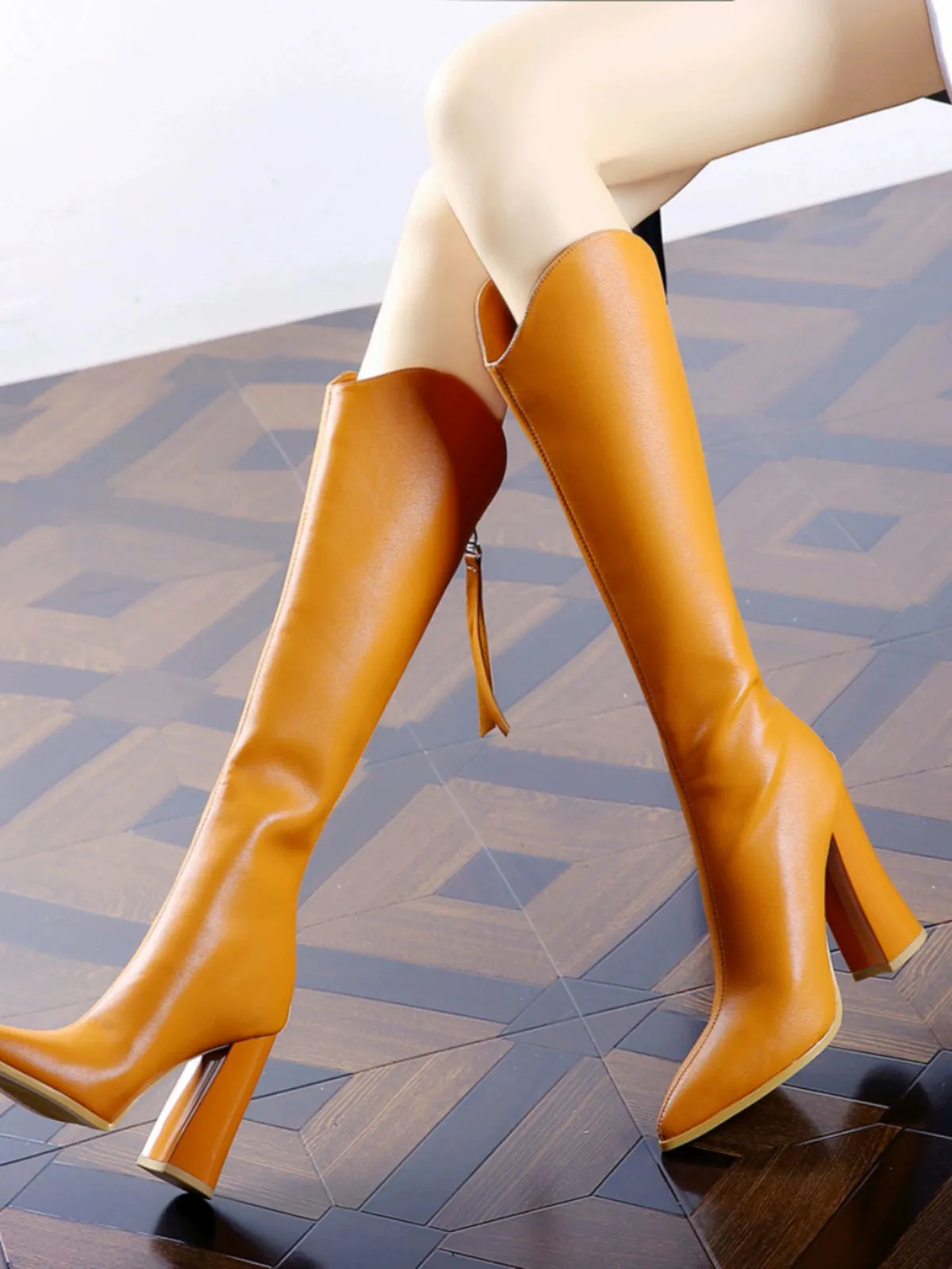 Trendy Pointed Long High Heel Boots