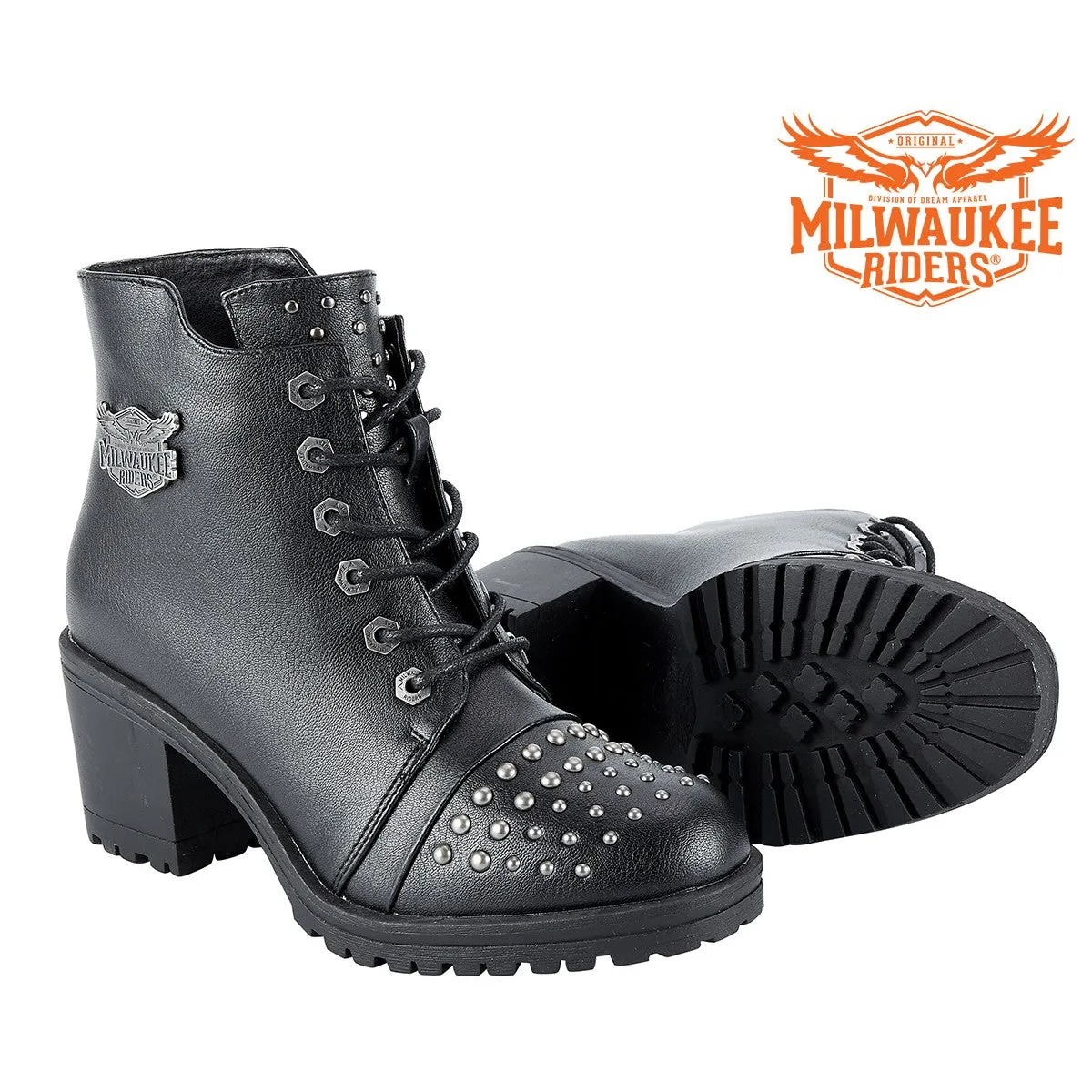 Women's Leather Studded Boots By Milwaukee Riders®